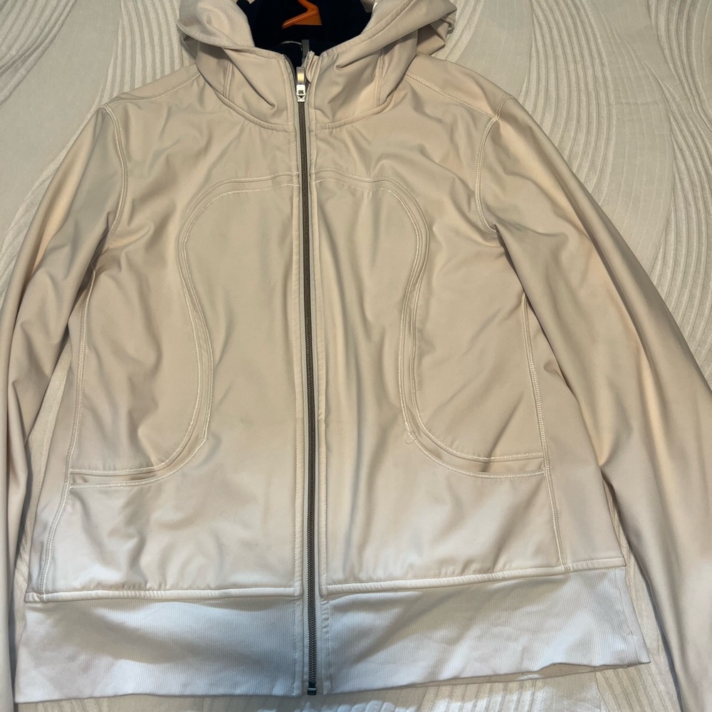 Lulu Cream Hooded Zip-Up Jacket